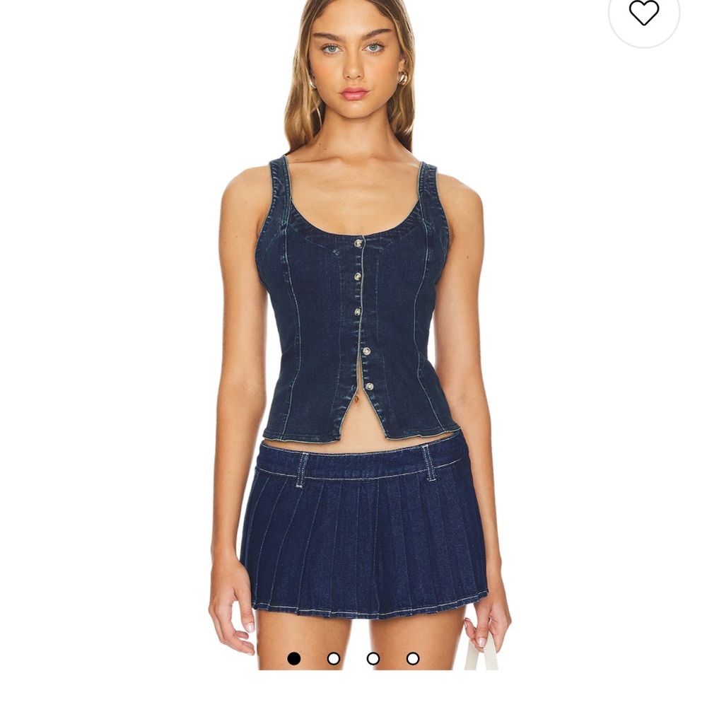 REVOLVE/ FREE PEOPLE Dark Blue Denim Crop Top